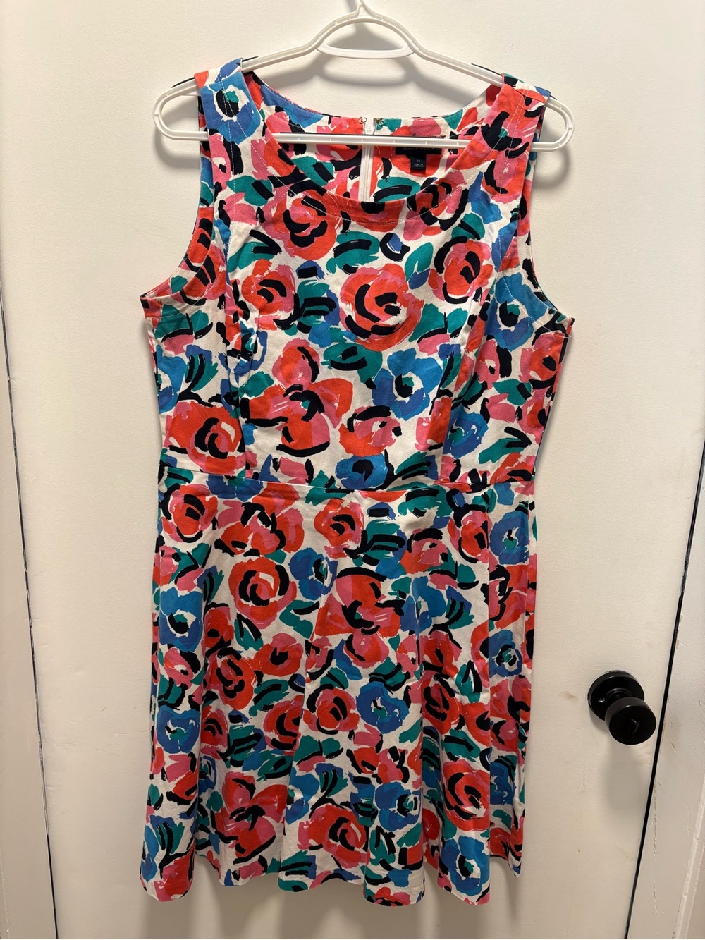Tommy Hilfiger Floral Sleeveless Fit & Flare Dress in Pink, Blue & Green